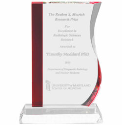 Red Stripe Wave Clear Crystal Award