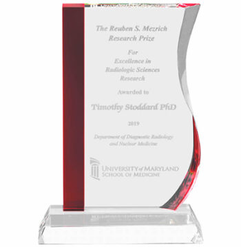 Red Stripe Wave Clear Crystal Award